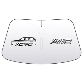 Custom Fit Windshield Sun Shade for Volvo XC90 2020-2025 | Foldable UV Protection Sunshade | Heat Shield Auto Window Cover Blocks Sun & Keeps Car Cool (XC90)