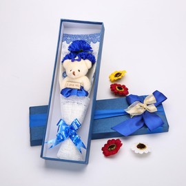 LIUYAXI Blue Satin Ribbon 3/8 Inch X 6 Rolls Total 60 Yards Double Faced Blue Ribbon Set for Gift Wrapping Craft Wedding Decoration