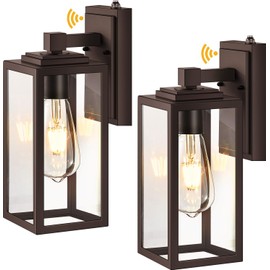 VIANIS 2 Pack Oil Rubbed Bronze Outdoor Lights Wall Mount, Dusk to Dawn Wall Lights for House Outside, Aluminium Modern Porch Lights Sconce, ORB Exterior Lantern Fixture with Waterproof, Anti-Rust