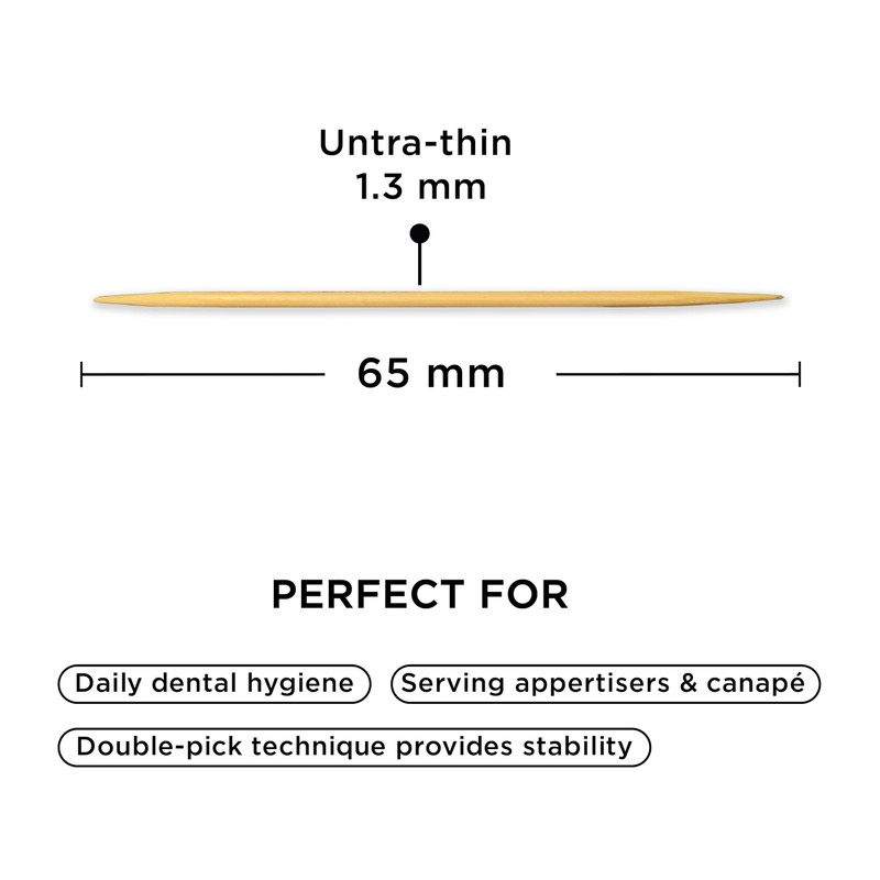 Thin Bamboo Wooden Toothpicks - Cocktail Sticks Bulk Value Bundle