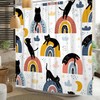 Leowefowa Funny Cat Shower Curtain Abstract Rainbows Modern Aesthetic Shower