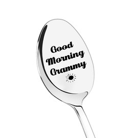 Grammy Christmas Gifts for Women Grandma Nanny Nana Birthday Gifts from Grandson Granddaughter Good Morning Grammy Spoon for Nana Gigi Grandma Retirement Gifts for Women Coffee Tea Spoon