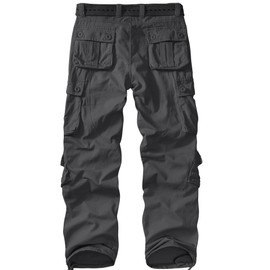 Men's Cargo Pants Casual Military Tactical Rip Stop Work Cotton Pants 8 Pockets (7533 Dark Grey 34)