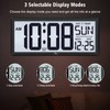 WallarGe Backlight Digital Wall Clock Battery Operated - with Temperature