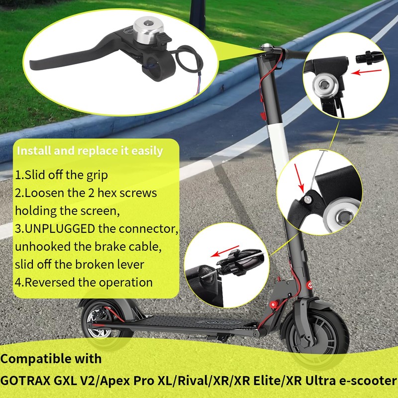 YYMTTOR Left Brake Lever Handle for GOTRAX Scooters - Durable