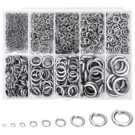 Pack of 1050 Stainless Steel Spring Washers Set, Spiral Spring Washers Assortment M6/M8/M10/M12/M5/M4/M3/M2/M2.5 Washers Locking Rings for Tightening Screws