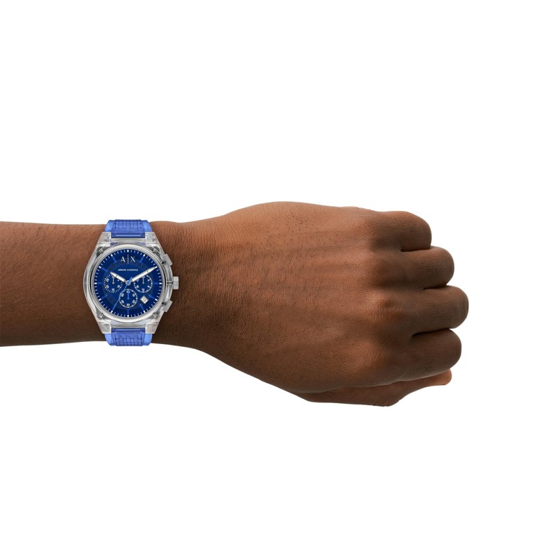 A|X Armani Exchange AX4166 Men's Watch, Blue, blue, Bracelet Type