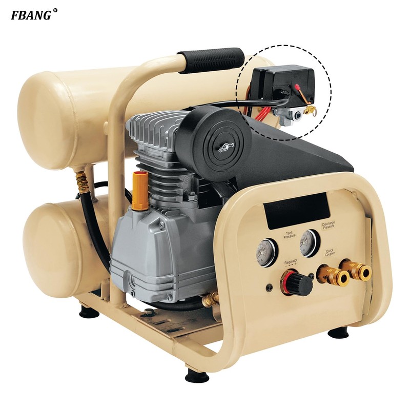 FBANG Air Compressor Pressure Switch Control Valve 135-175 PSI，Horizontal 4-way