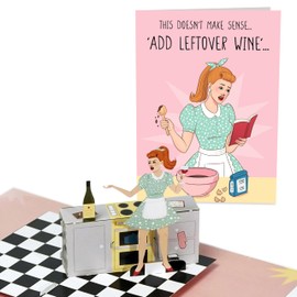 CENTRAL 23 Bestfriend Birthday Card Funny - Pop Up Birthday Cards For Women - Add Leftover Wine - 3D Greeting Cards For Mom Daughter Wife - Popup Birthday Card For Her - Comes With Stickers