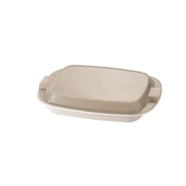 Tatsumiya Ieben Wood Grain Uchiben Grey/White Size: Approx. W10.2 inches