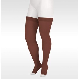 Juzo Soft 2001 Thigh-high 20-30mmhg Compression Open Toe Stocking ,Chocolate,3 (III) Regular