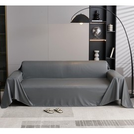 vctops Waterproof Faux PU Leather Sofa Covers for Sectional Sofa Vintage Couch Cover for Dogs Loveseat Covers Futon Cover L Shaped Cover Wipeable Couch Protector (Dark Grey,71"x157")