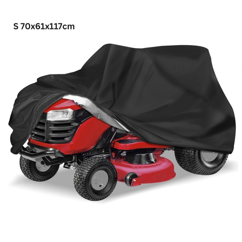 Black Lawnmower Cover for Outdoor Storage - Waterproof Anti-UV Rainproof