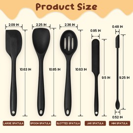 Silicone Spatula Set, 5 Piece Food Grade Rubber Spatula, Mixing High Heat Resistant Non Stick Kitchen Scraper Spatulas for Cooking and Baking