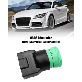 QLZOZB Green Type 2 9Pin J1939 to OBD2 16Pin J1962 Adapter for OBD Diagnostic Device Connector Converter, Plug and Play