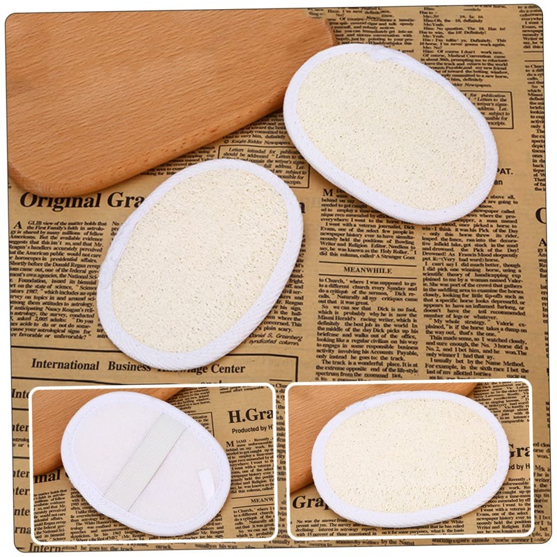 Healeved 2pcs Natural Loofah Pads Lanyard for Gentle Exfoliation Soft