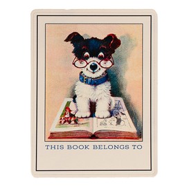 Puppy Dog Book Plate Stickers - Reading Gift for Kids - Bookplates for Children's Books - Set of 20