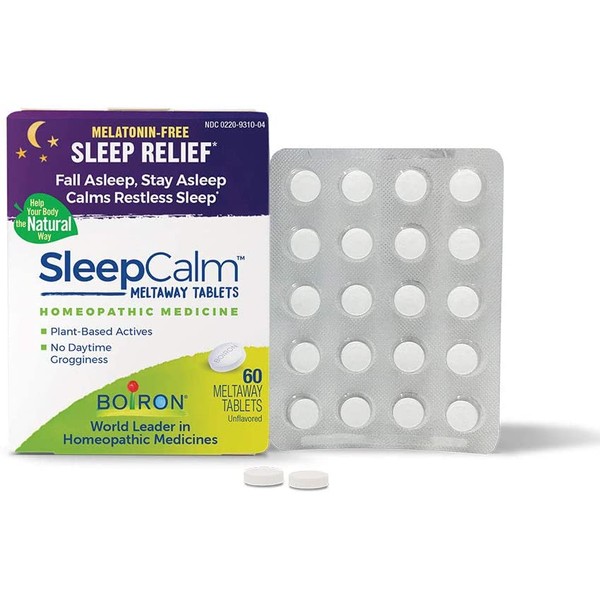 Boiron Sleepcalm Melatonin-Free Tablets, Homeopathic Sleep Aid, Calm Restless Sleep, Zzzs for Adults, 60 Tablets, 60 Count