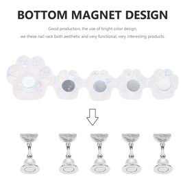 WOONEKY 6pcs Magnetic Acrylic Nail Art Display Stand for Practice Press-On Nails Adjustable Holders for Beginners and Professionals for Art Supplies