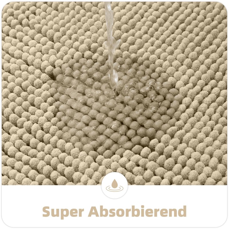 OLANLY Chenille Bath Mat, Non-Slip Bathroom Rug, Soft Bath Mat,