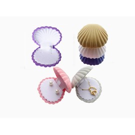 HAMIYELL Pack of 6 Colorful Velvet Earring Gift Box Shell Jewelry Storage Case Showcase Display Organizer Box for Necklace