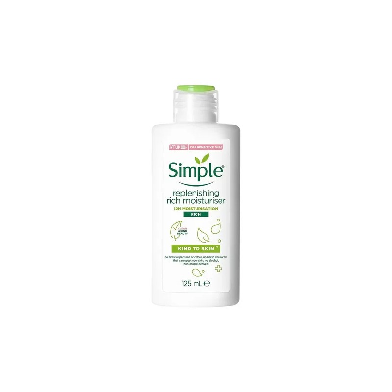 Simple Crema Facial Hidratante 12 h, Uso Día y Noche,