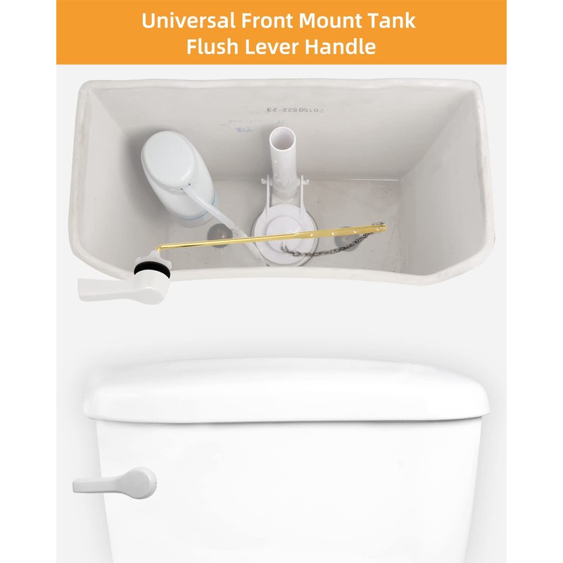 Hibbent Universal Metal Front Mount Toilet Handle Replacement Kit, Brass