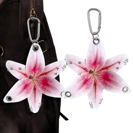 RUIYDZ Lily Flowers Keyring Flower Bag Pendant Women's Key Pendant Car Key Chain Bags Pendant for Handbags Carry Bags Flower Keychain Cute Key Chain Bag Charms, pink, Unit size