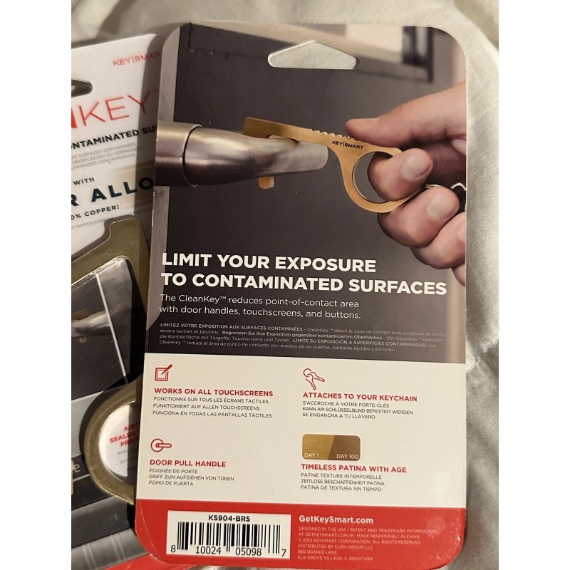 Key Smart CleanKey Copper Alloy. For Germaphobic People. Reduce Touching