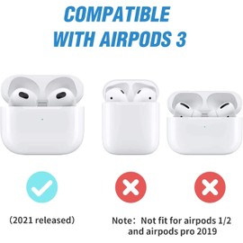 Valkit Compatible Airpods 3rd Generation Case with Lock Clip, Carbon Fiber Hard Shell AirPods 3 Case Cover with Keychain for Men Women Cool Shockproof Protective Case for Air Pods 3rd Gen,Blue