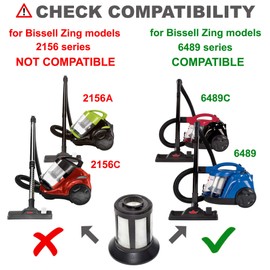 HQRP 2-Pack Dirt Cup Filter Assembly compatible with Bissell 6489, 64892, 64894 Bagless Canister Vacuum Cleaner, parts 203-1772 203-1532 Replacement