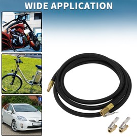TUCKBOLD for Car Tire Inflator Extension Tube 0.305inx32TPI Durable Air Pump Extend Hose Adapter Tire Valve Black 1 Set 78.74inch 12.6mm OD Undeflatable