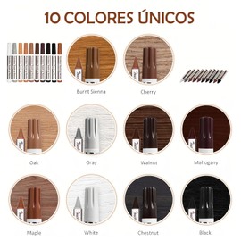 Juego de 21 marcadores de reparación de madera para muebles, Marcadores de retoque y varillas de cera con afilador, Resistentes a los fregados, para Arañazos, Suelos, Mesas, Retoques y Cubiertas