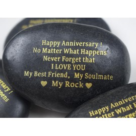 Happy Anniversary Rocks Love Gifts for Her, Romantic Rocks I Love You Gifts You are My Rock Gifts Decorative Stones for Her/He Husband Wife