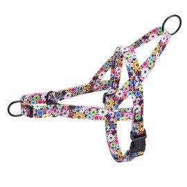 haoyueer No Pull Dog Harness for Easy Walk, Floral Pattern Female Safety Nylon Training Collar for Puppy Small, Medium, and Large Dogs (Fireworks, M)