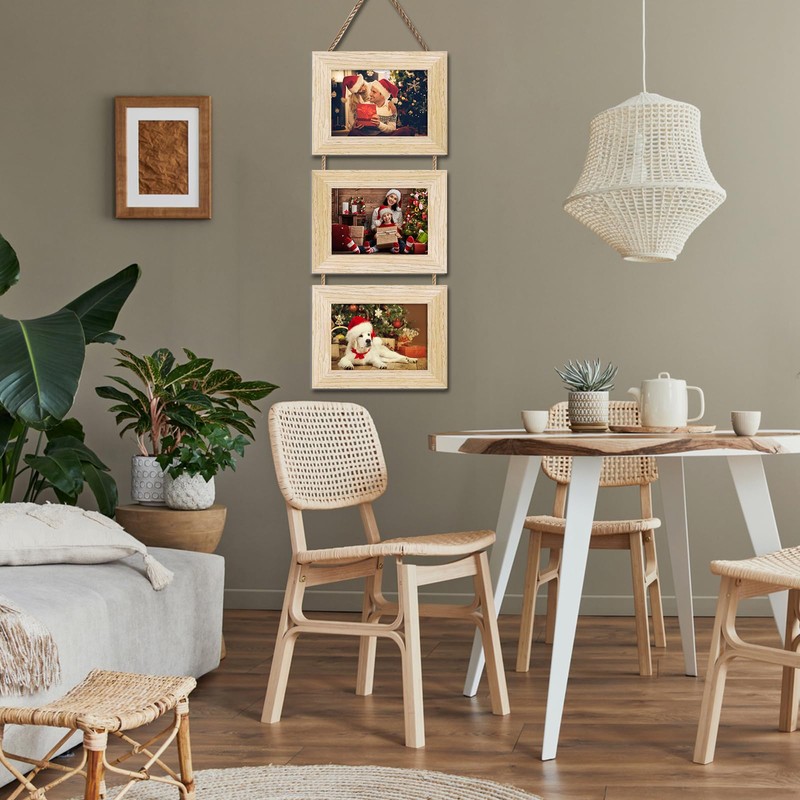 Rexllon 4x6 Wall Hanging Picture Frames Collage with 3 Opening