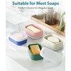 Quatish Compact Leakproof Travel Soap Case, Silicone Soap Box with