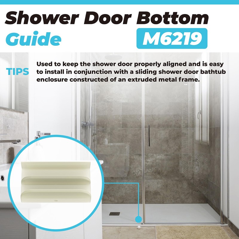 PalpitateC M6219 Sliding Shower Door Bottom Guide fits for Sliding