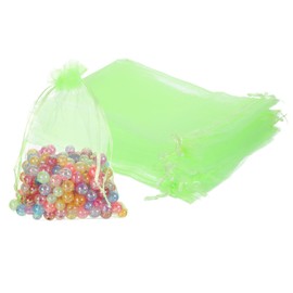 uxcell 100 Pcs Gold Organza Bags 5 x 7 Inch Mini Mesh Drawstring Gift Bags Small Jewelry Pouches Bags for Wedding Festival Party Gift Favor