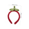 Beavorty 2pcs Cute Strawberry Headband Wristband Set for Face Washing