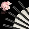 SUPJOYES 5 Pairs Fiberglass Chopsticks, Reusable Japanese Chopsticks, Dishwasher Safe,