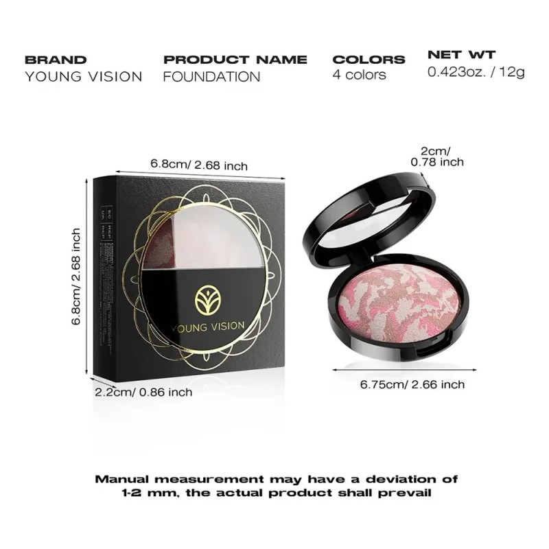 D2260523-4-1 Polvo Compacto Horneado 3 En 1 Matificante