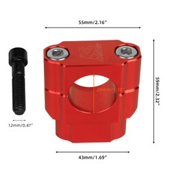 PRO CAKEN 1 1/8" 28mm 10mm CNC Motorcycle Handlebar Risers With Clamps for 110cc 125cc 150cc 200cc Dirt Bike ATV Scooters，Universal Motorcycle Accessories，Red