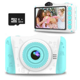 Children's Camera, 3.5 Inch Digital Camera Children, Gifts for 3 4 5 6 8 7 9 10 11 Years Boys and Girls, 1080P HD Anti-Drop Camera, Children's Green Camera for Birthday Gift, Christmas Toy