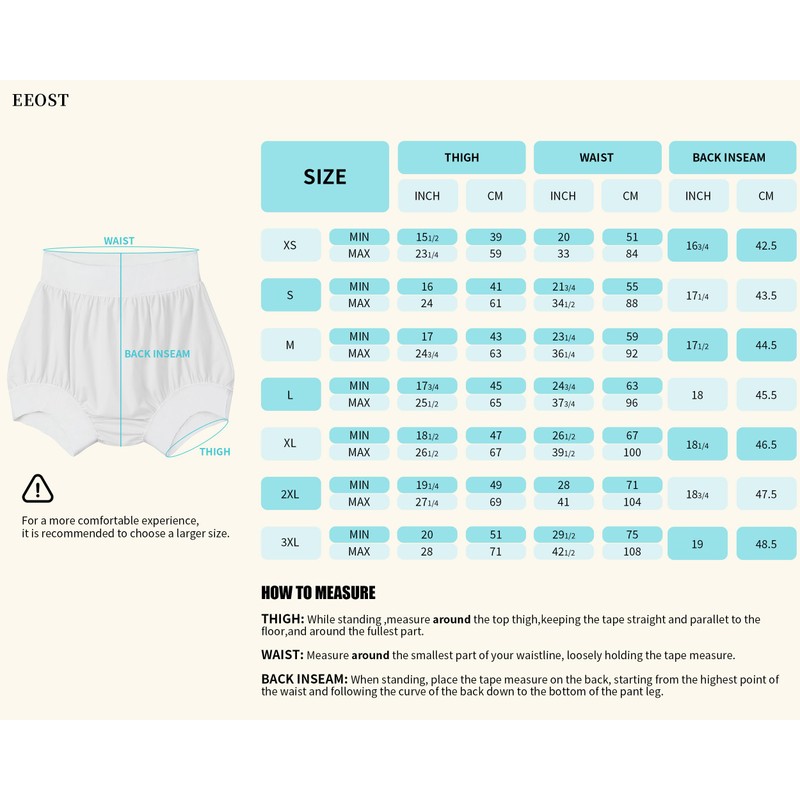 EEOST Adult Diaper Cover, Leakproof Waterproof Reusable Plastic Pants for