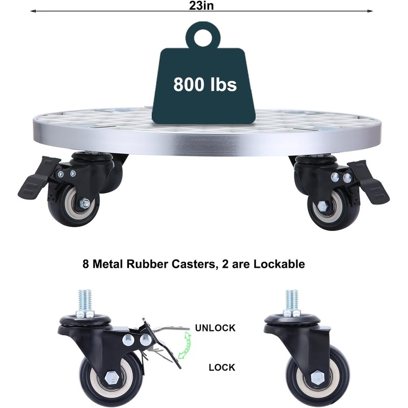 ARTLINE Heavy Duty Rolling Plant Stand with Lock Wheels -