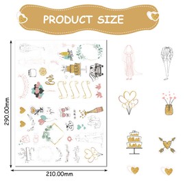 Magiho® Wedding Guest Book (266 Designs) German Stickers Wedding, Bullet Journal Accessories, Sticker Photo Album or Guest Book, Beautiful Aesthetic Stickers for Photo Album Wedding