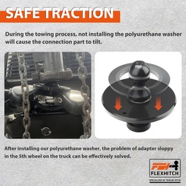 Forge Kingpin to Gooseneck Ball Adapter,Fit for Tractor or Trailer Fifth Wheel, 30000Lbs GTW, 2-5/16'' Ball, 5th Wheel Gooseneck Ball Hitch Adapter Replace#2085295 with Four Washer