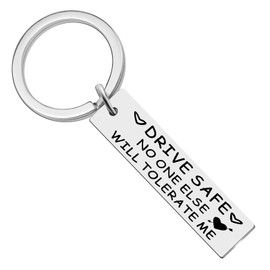 Iweca Stocking Stuffers for Dad Mom Her Him Boyfriend Husband Christmas Gifts for Wife Girlfriend Hubby Wifey Drive Safe Keychain Gifts for Valentines Day Anniversary Birthday