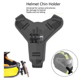 Motorcycle Helmet Chin Mount Holder for Osmo Action 3 2 Camera, Mobile Phones, Stable and Sturdy, Multi Layer Protection, Dual Layer Straps (Black)
